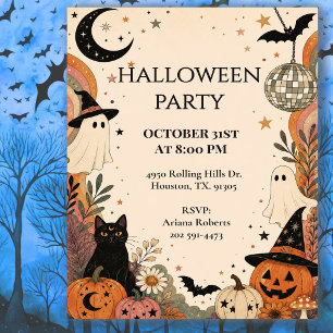Retro-Boho-Halloween-Party-Feier Einladung
