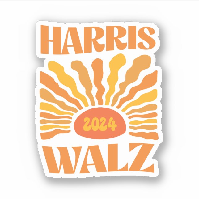 Retro Boho Harris Walz 2024 Aufkleber (Vorderseite)