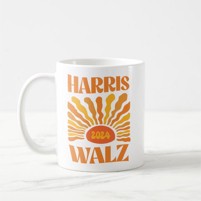 Retro Boho Harris Walz 2024 Kaffeetasse (Links)