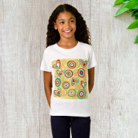 Retro Boho Herz und Kreise 70er Groovy Muster