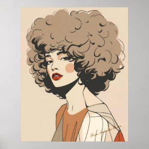 Retro Boho Illustration Minimalistische Mauer Poster