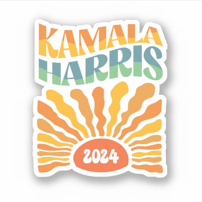 Retro Boho Kamala Harris 2024 Aufkleber (Vorderseite)
