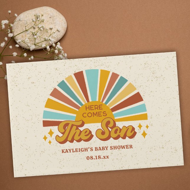 Retro Boho kommt mit der Son Baby Dusche Gästebuch (Von Creator hochgeladen)