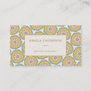Retro Boho Mandala Blume Muster Personalisiert Visitenkarte