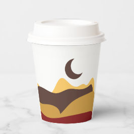 Retro Boho Moon Pappbecher