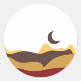 Retro Boho Moon Runder Aufkleber