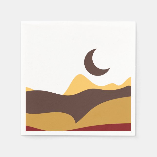 Retro Boho Moon Serviette (Vorderseite)