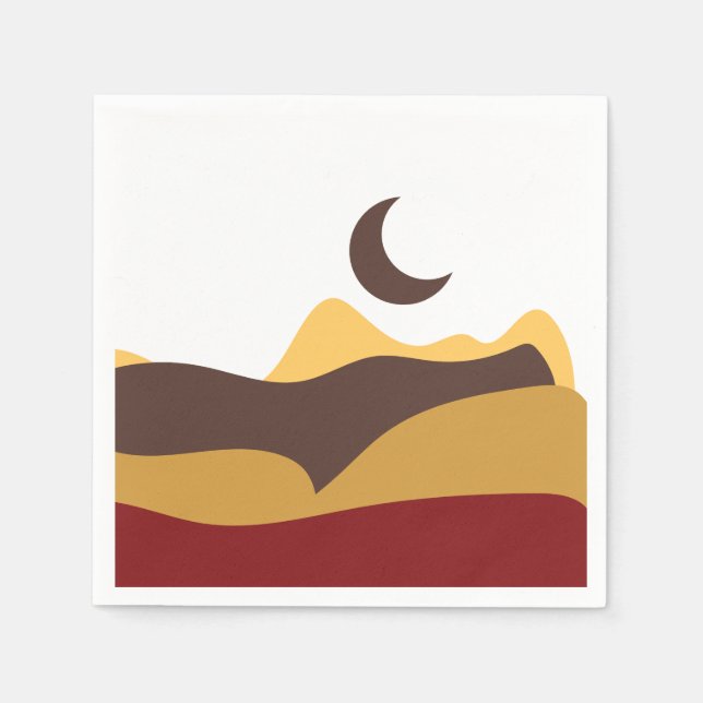 Retro Boho Moon Serviette (Vorderseite)