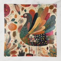 Retro Boho Patchwork Herbst Truthahn