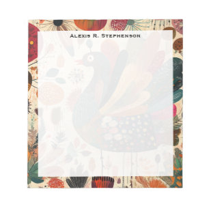 Retro-Boho-Patchwork-Herbst-Truthahn Notizblock