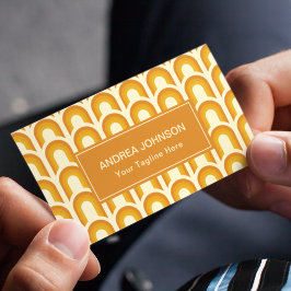 Retro Boho Rainbow Arch Pattern 1960er 1970er Tren Visitenkarte