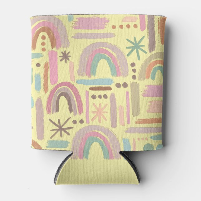 Retro Boho Regenbogen Getränkekühler Dosenkühler (Vorderseite)