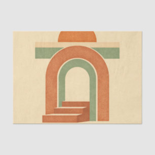 Retro-Boho-Regenbogenbogen-Minimalistisches Design Seidenpapier