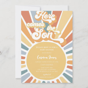 Retro-Boho-Sonnenlicht-Baby-Party Einladung