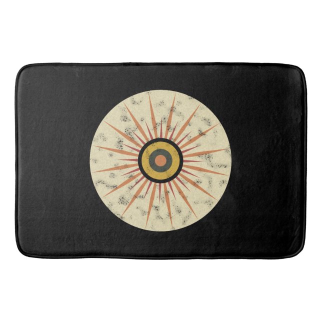 Retro-Boho-Sonnenstrahl-Design Badematte (Vorderseite)
