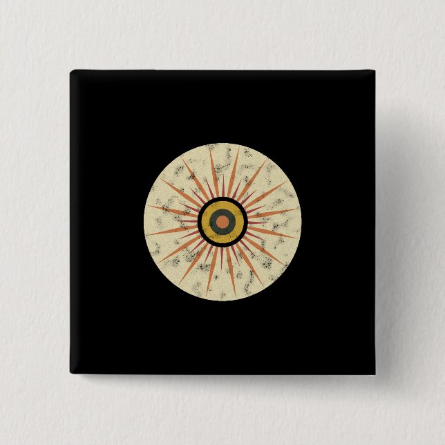 Retro-Boho-Sonnenstrahl-Design Button (Vorderseite)