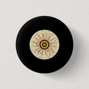 Retro-Boho-Sonnenstrahl-Design Button