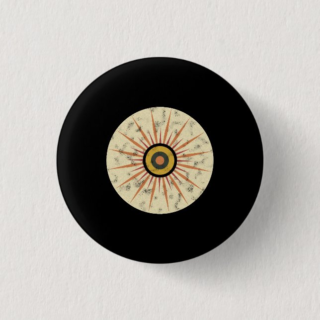 Retro-Boho-Sonnenstrahl-Design Button (Vorderseite)