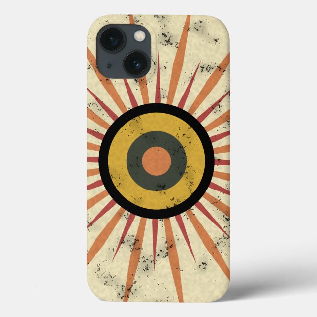 Retro-Boho-Sonnenstrahl-Design Case-Mate iPhone Hülle (Rückseite)