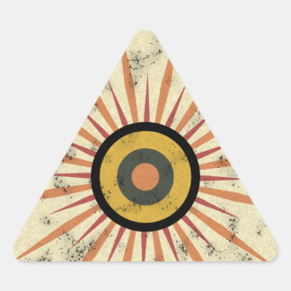 Retro-Boho-Sonnenstrahl-Design Dreieckiger Aufkleber