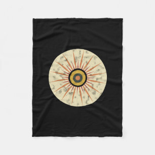 Retro-Boho-Sonnenstrahl-Design Fleecedecke