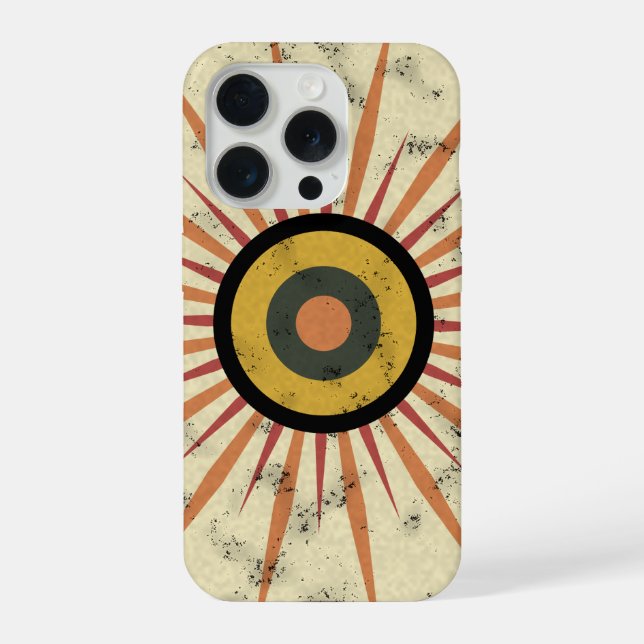 Retro-Boho-Sonnenstrahl-Design iPhone Hülle (Rückseite)