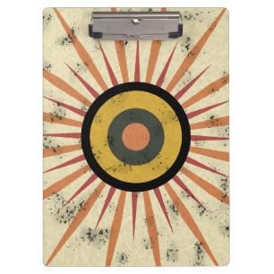 Retro-Boho-Sonnenstrahl-Design Klemmbrett