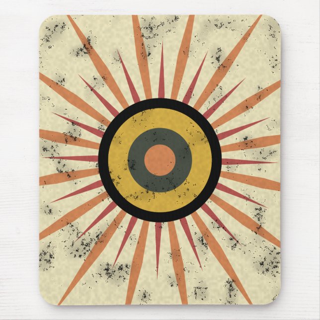 Retro-Boho-Sonnenstrahl-Design Mousepad (Vorne)