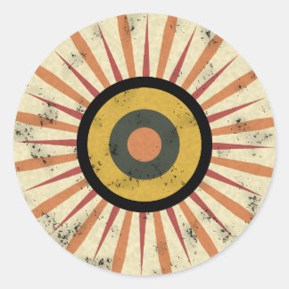 Retro-Boho-Sonnenstrahl-Design Runder Aufkleber