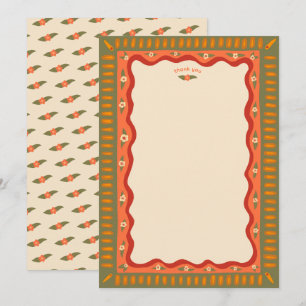 Retro Boho Spaß Handgefertigte INDIVIDUELLE Hochze Dankeskarte