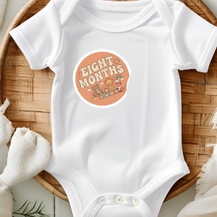 Retro-Boho-Spielzeugblöcke Baby Acht Monate Meilen Runder Aufkleber