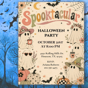 Retro-Boho-Spooktacular-Halloween-Party Einladung