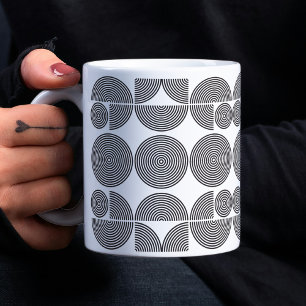 Retro-Boho Stil moderne schwarz geometrische Muste Kaffeetasse