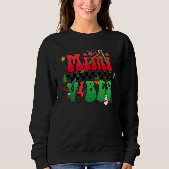 Retro Boho Style Mimi Vibes Christmas Sweatshirt (Vorderseite)