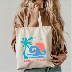 Retro Boho Summer Sunset Chaser Tragetasche