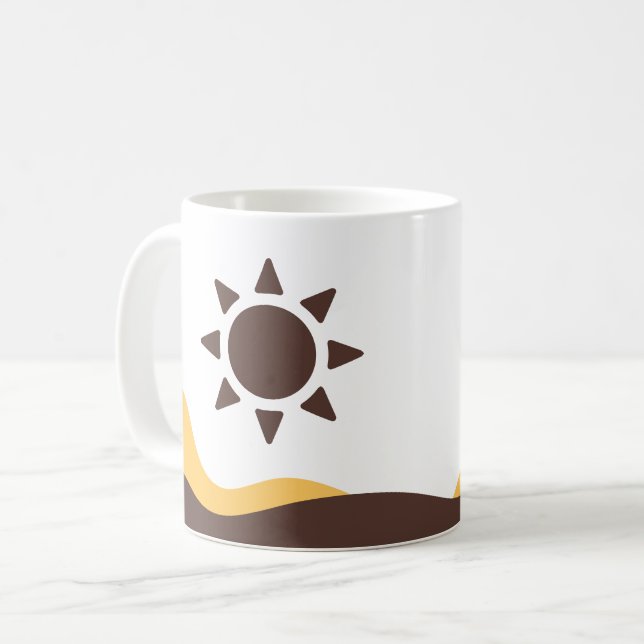 Retro Boho Sun Kaffeetasse (Vorderseite Links)
