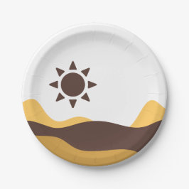 Retro Boho Sun Pappteller