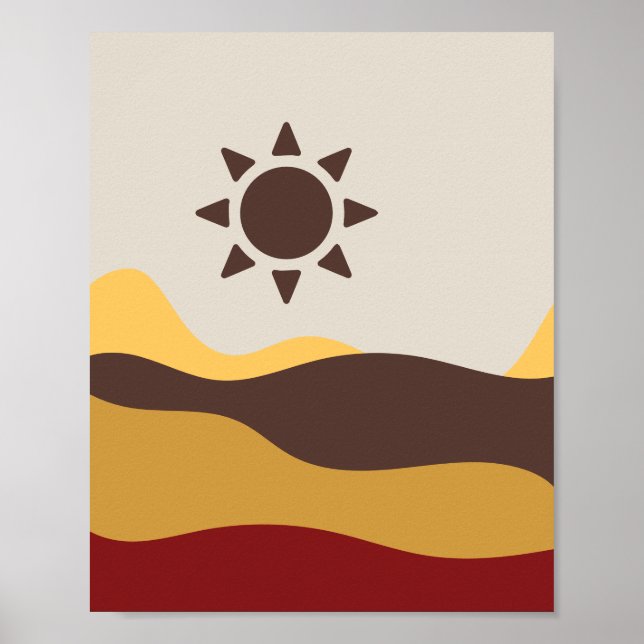 Retro Boho Sun Poster (Vorne)