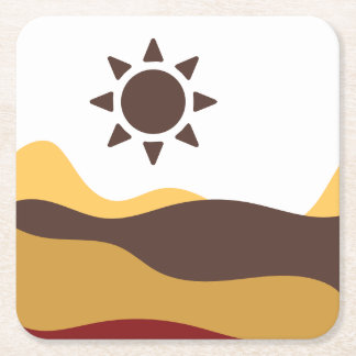 Retro Boho Sun Rechteckiger Pappuntersetzer