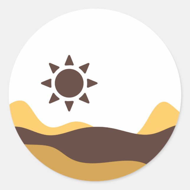 Retro Boho Sun Runder Aufkleber (Vorderseite)