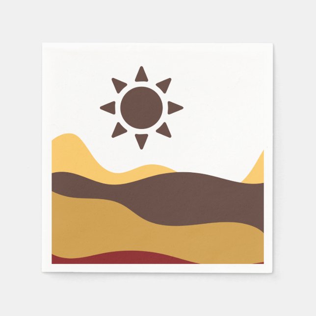 Retro Boho Sun Serviette (Vorderseite)