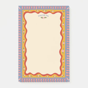 Retro Boho Süße CUSTOM NAME To-Do-Einkaufsliste Post-it Klebezettel