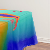 Retro Boho Tablecloth Vintag Hippie Sunburst