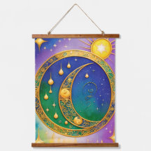 Retro Boho Tapestry Vintag Sun Moon Stars Hippie