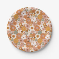 Retro Boho Terracotta Wildblumen Herbst