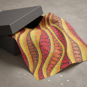Retro-Boho-Terrakotta-Organische Wellen Seidenpapier