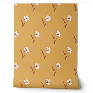 Retro-Boho-verstreutes Wildblumen-Gänseblümchen-Mu Tapete