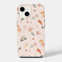 Retro-Boho-Wasserfarben-Regenbogen-Neutral