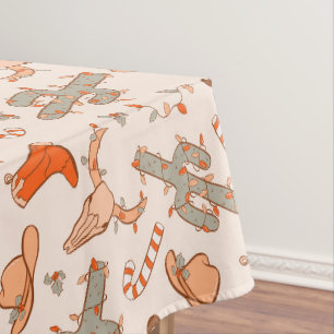 Retro Boho Western Desert Cactus Pattern Weihnacht Tischdecke