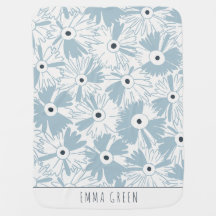 Retro-Boho-Wildflower-Margeriten-Muster Staubblaue